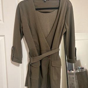 Button Up Short Romper Suit. Olive green. Size Large.
